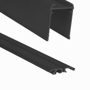 FlexiSlide enkele zwart aluminium plafond- & vloerrail